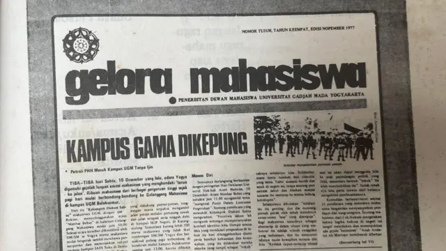 UGM, Gelora Mahasiswa, gerakan mahasiswa 1978, Dewan Mahasiswa UGM, Soeharto