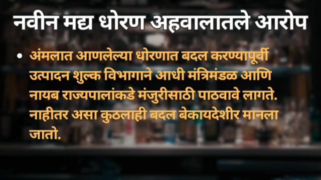 मद्यधोरण आरोप 