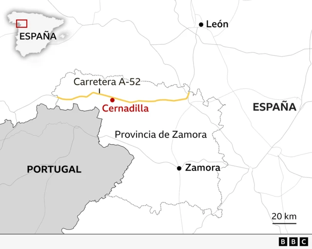 Mapa del sitio del accidente