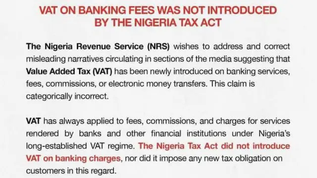 A statement issued by di Nigeria Revenue Service