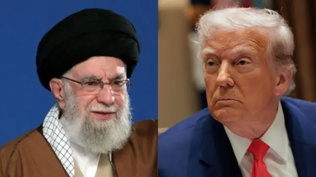 ईरान के सर्वोच्च नेता आयतुल्लाह अली ख़ामेनेई और अमेरिकी राष्ट्रपति डोनाल्ड ट्रंप