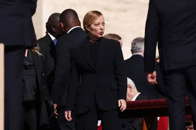 Прем'єрка Італії Джорджія Мелоні на похоронах