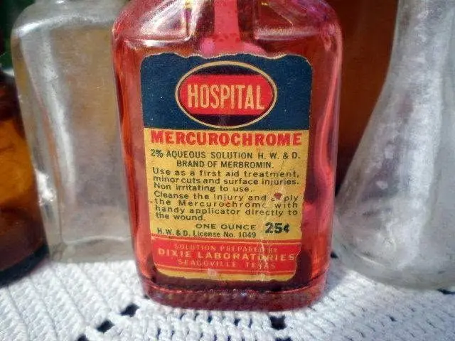 Frasco antigo de mercúrio 
