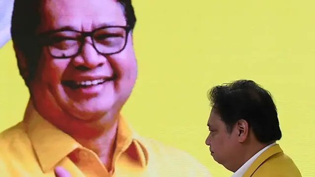 Ketua Umum DPP Partai Golkar Airlangga Hartarto dalam pembukaan Rapat Kerja Nasional Partai Golkar tahun 2023 di Jakarta, Minggu (04/06).