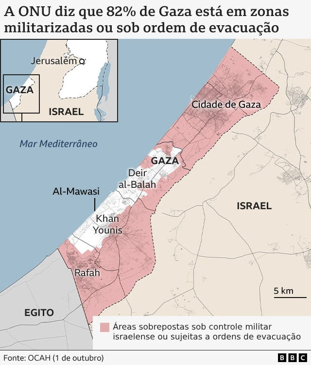 Mapa de Gaza