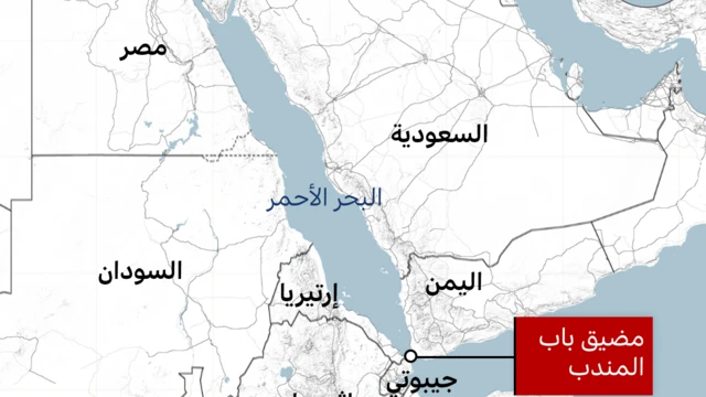 خريطة لمضيق باب المندب