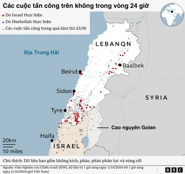 Mục tiêu không kích của Israel 