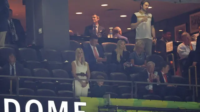 Ivanka Trump stand by herself for di Superdome for New Orleans