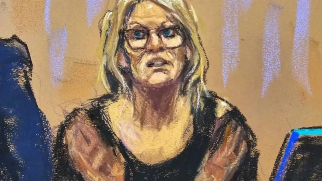 Hình phác họa bà Stormy Daniels đang đưa ra bằng chứng tại tòa hôm 7/5