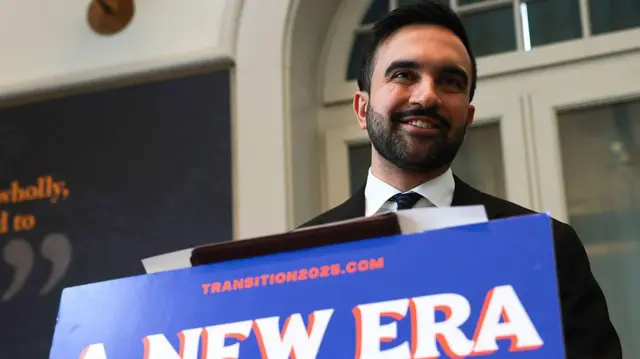 تصویری از زهران ممدانی هنگام کمپین انتخاباتی در نیویورک