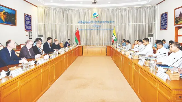 သီလဝါအထူးစီးပွားရေးဇုန်(SEZ)ရဲ့ ရင်းနှီးမြှုပ်နှံမှုနဲ့ပတ်သက်လို့ ဘယ်လာရုစ်နိုင်ငံခြားရေးဝန်ကြီးနဲ့ စစ်ကောင်စီဝင် ဗိုလ်ချုပ်ကြီးညိုစောတို့တွေ့ဆုံ