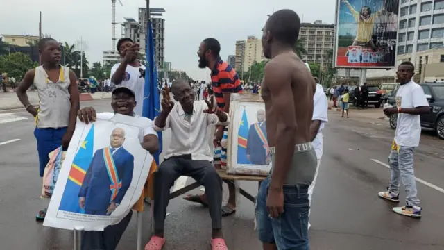 Des partisans de Félix Tshisekedi à Kinshasa après sa victoire 