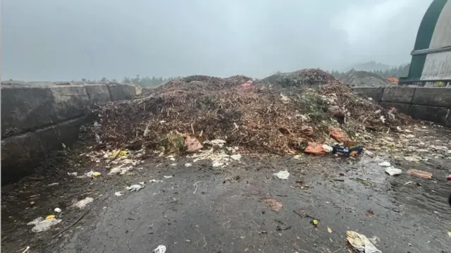 Купа органічних відходів на звалищі