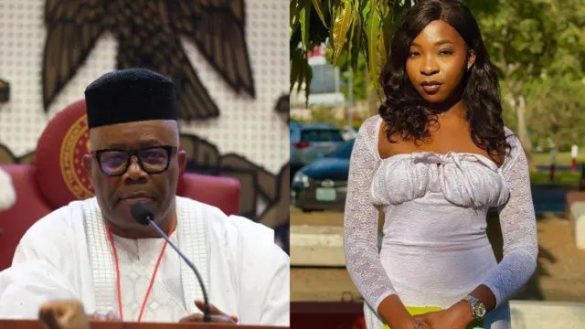 Foto otiegwu a ma ama nwụrụ anwọ aha ya bụ Ifunanya Nwangene sere dịka ụgbọala nọ ya n'azụ na nke onyeisioche nke ụlọomeiwu Sineti bụ Godswill Akpabio