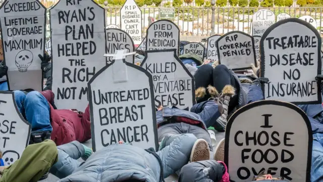 Manifestación en defensa del Obamacare.