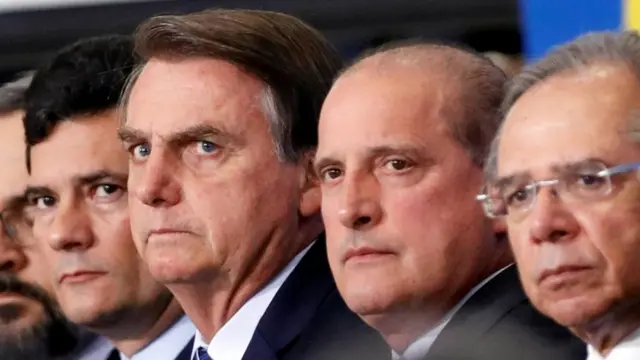 O presidente Jair Bolsonaro e ministros