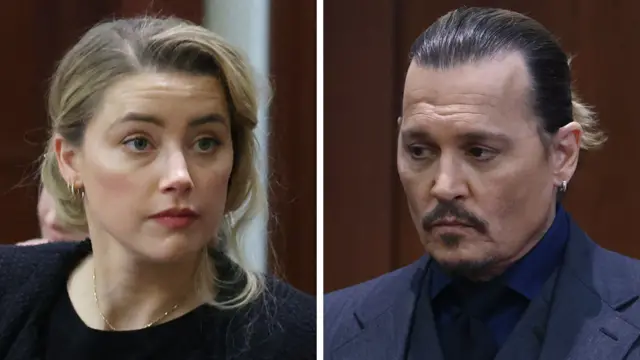 Imagen compuesta de Amber Heard y Johnny Depp