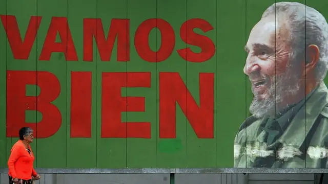 Cartel alusivo a Fidel Castro