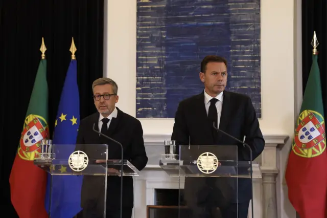 O prefeito de Lisboa, Carlos Moedas, e o primeiro-ministro de Portugal, Luís Montenegro