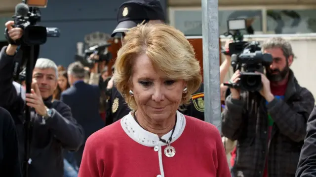 Esperanza Aguirre, tras declarar ante el juez en Madrid.