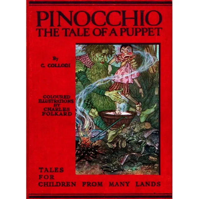 غلاف رواية بينوكيو الأصلية من تأليف كارلو كولودي