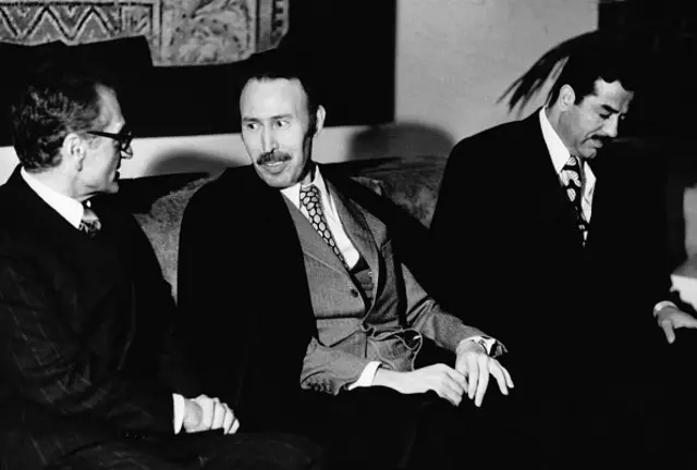 دیدار شاه و صدام با حضور هواری بومدین رهبر وقت الجزایر