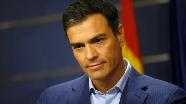 Pedro Sanchez at a news conference in Madrid on August 17, 2016.