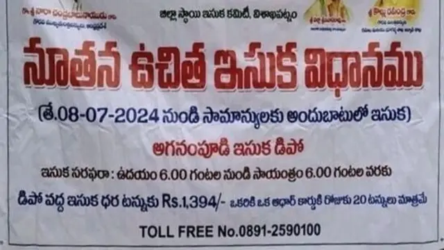 ఇసుక డిపో వద్ద పెట్టిన బ్యానర్‌