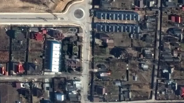 Image satellite des corps de civils présumés dans les rues de Boutcha, en Ukraine, le 19 mars.