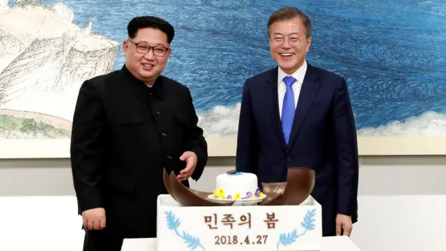 Мун Чжэ Ин и Ким Чен Ын