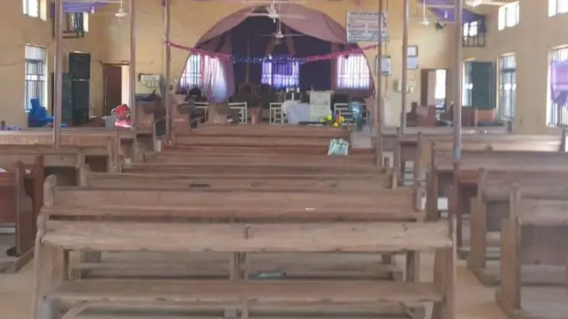 Empty seats inside di Church wey bandits attack afta di attack