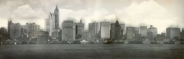 Vista del horizonte de NY desde Nueva Jersey a principios del siglo XX.