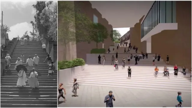 የሰባ ደረጃ ተምሳሌት በዓድዋ ሙዚየም የደቡብ ጀግኖች መግቢያ