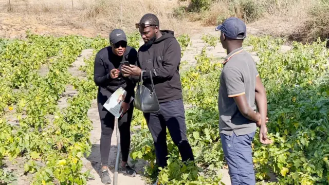 Claudia avec d'autres jeunes agriculteurs.