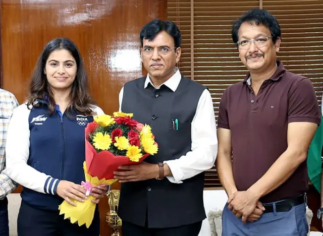 मनु भाकर, मनसुख मंडाविया और जसपाल राणा