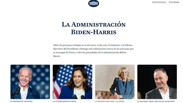 La página en español de la Casa Blanca