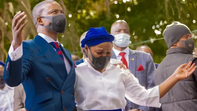 Prophet Shepherd Bushiri and im wife Prophetess Mary Bushiri for di burial ground of dia eight-year-old daughter St. Israella Bushiri