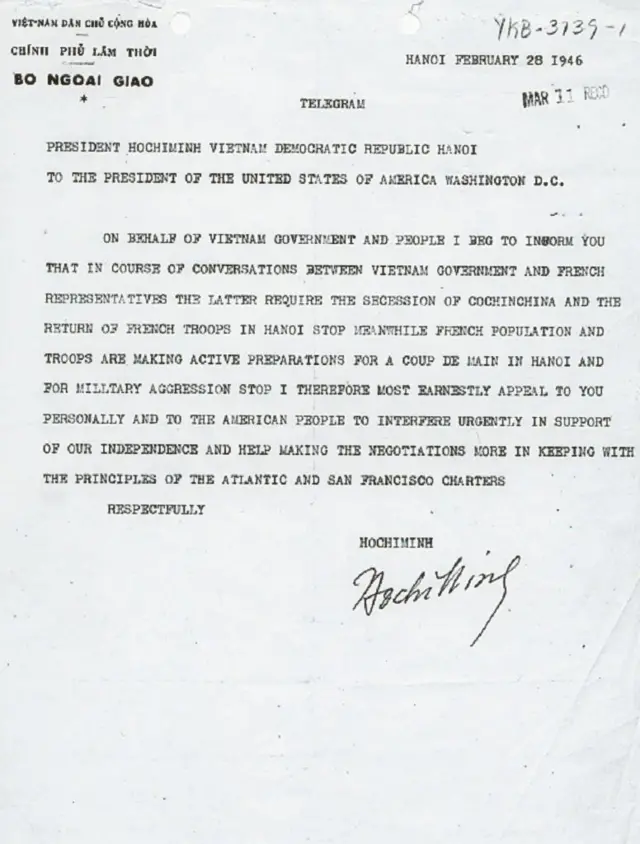 Bức thư Chủ tịch Hồ Chí Minh gửi Tổng thống Harry S. Truman