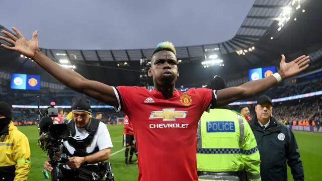 Paul Pogba dey jolly after Man Utd flof City 3-2