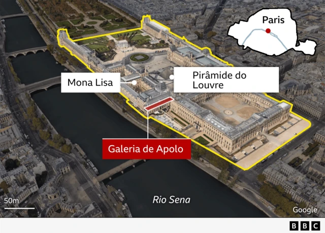 Mapa do museu do Louvre