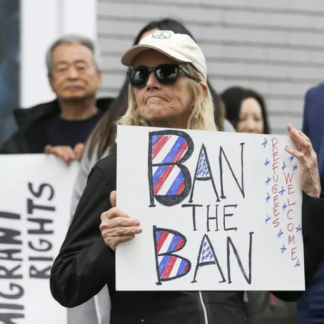 Protesta contra el veto mgratorio de Donald Trump