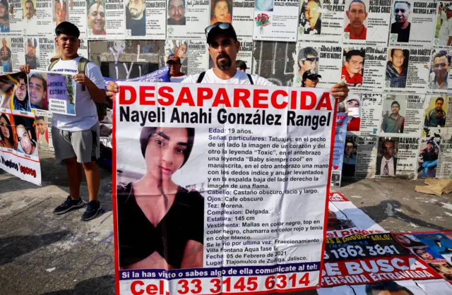 Una manifestación por desaparecidos en Jalisco