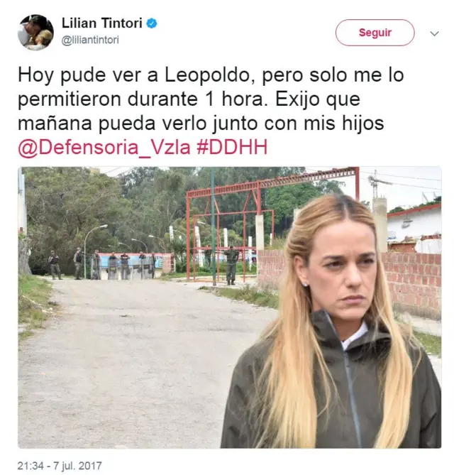 Tuit de Lilian Tintori