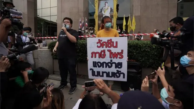 Parit Chiwarak and Benja Apan in Bangkok, Thailand on Jan 25, 2021