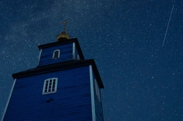 Hujan meteor Perseid di Polandia pada 22 Agustus 2025.