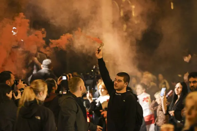 People take to the streets to protest against the "foreign agents" law introduced by Georgian Dream