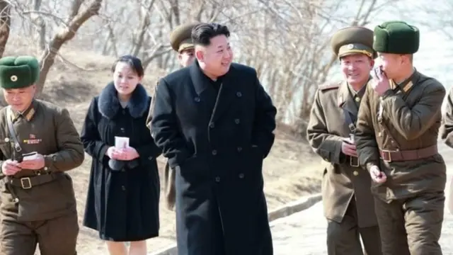 Kim Yo-jong e seu irmão Kim Jong-un