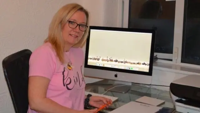 Louise Halford and her home office