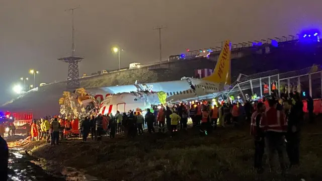 Uçuş zolağından çıxan təyyarə