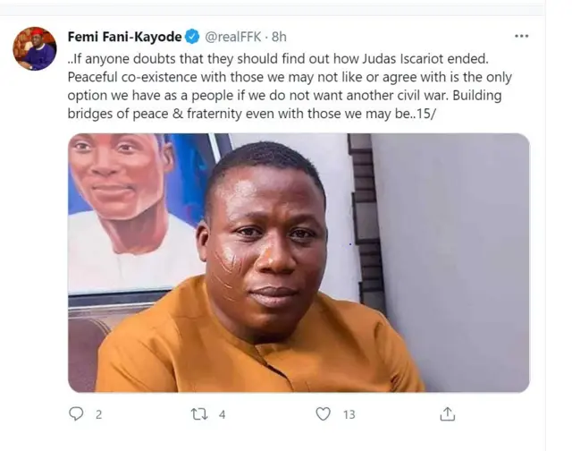 Ọrọ ti Fani-Kayode kọ soju opo Twitter rẹ